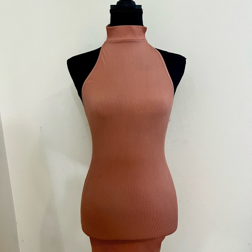 Coral Pink Bodycon Dress